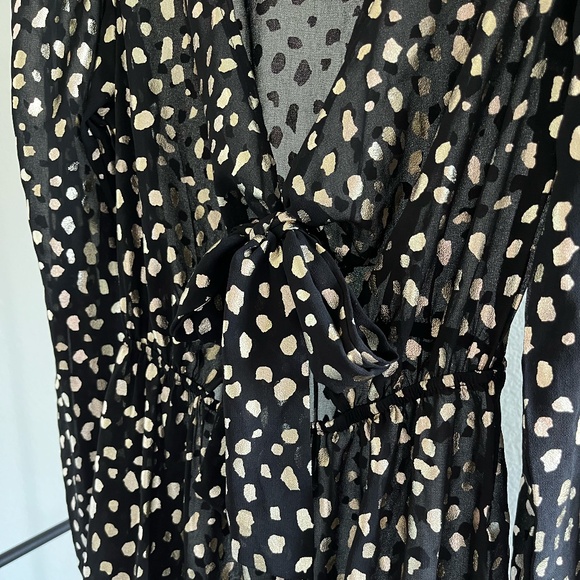 BEACH RIOT x ANTHROPOLOGIE | Shiloh Cover-Up Dress in Black and Gold | Size S - Picture 4 of 7